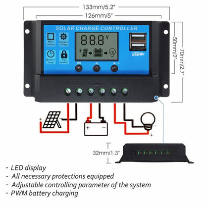 Solar Controller 20A mounted in a home solar setup