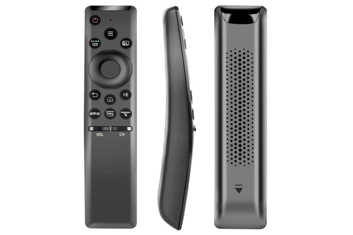 Close-up of Samsung Smart TV remote replacement in black