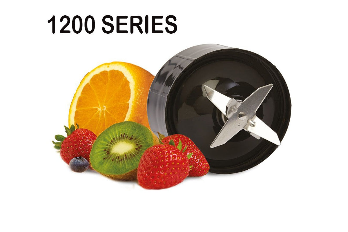 Side view of NutriBullet 1200 Series extractor blade with leak-preventing seal