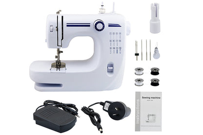 Close-up of sewing machine dual foot pedal for speed control