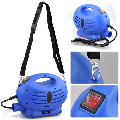 Electric paint spray gun spraying varnish on wood surface