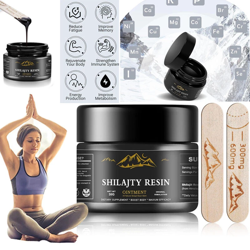 Organic Shilajit Resin packed in 100g jar for daily use