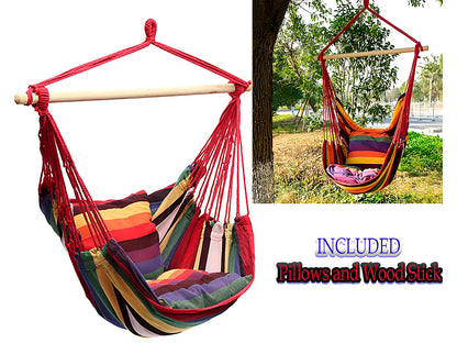 Wooden stick detail on hammock hanging chair for stability