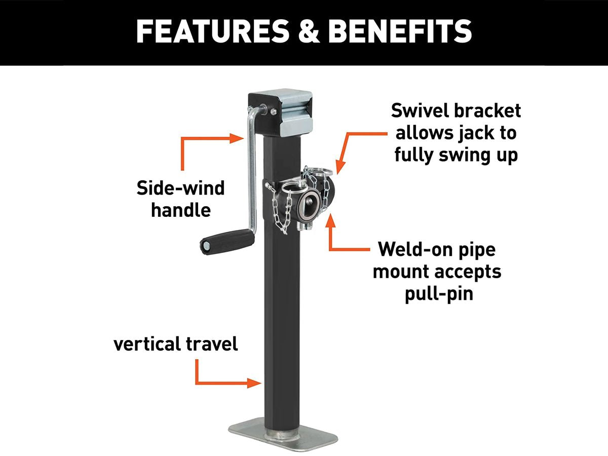 Heavy duty trailer jack lifting a utility trailer in New Zealand