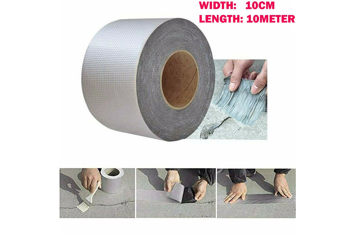 Waterproof aluminium foil tape applied on roof surface for leak repair