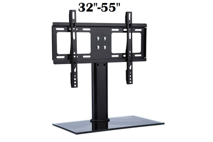 Side view of universal TV stand TV bracket with slim profile