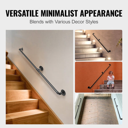 Handrail used as bar counter foot rail in black iron