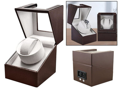 Automatic Quad Watch Winder Wood Display Box Motor Rotation Storage