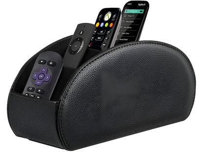 Top view showing five compartments of remote control desk organiser