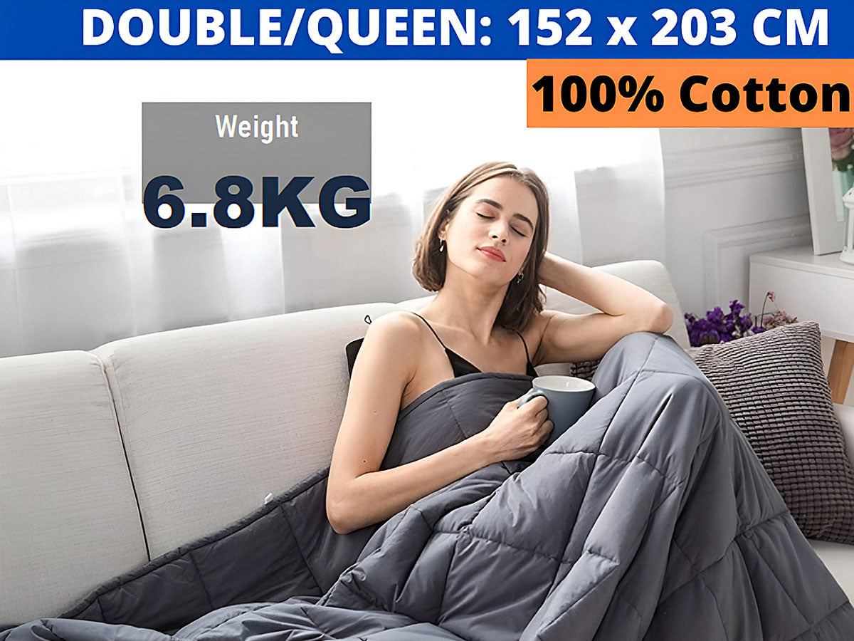 Side view of weighted blanket 68kg showing thickness and texture