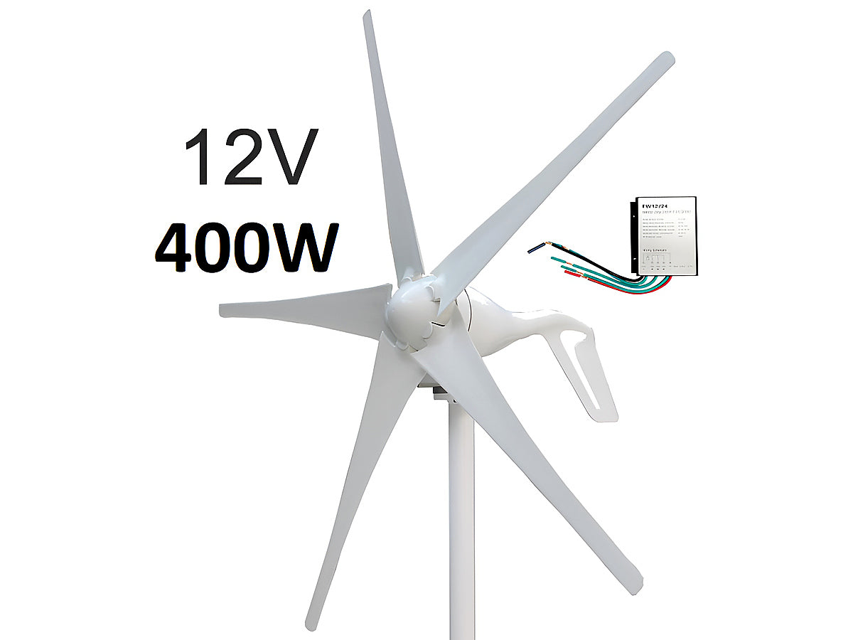 Close up of 5 blades on wind turbine 12V 400W