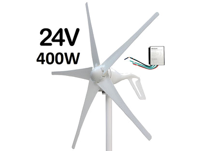 Wind turbine showing five precision moulded blades in white