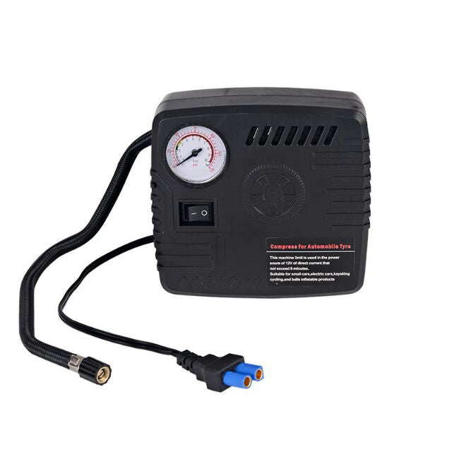 Air compressor gauge on car jump starter displaying pressure level