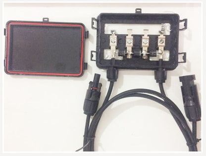 100W solar panel kit with MC4 connector cables visible