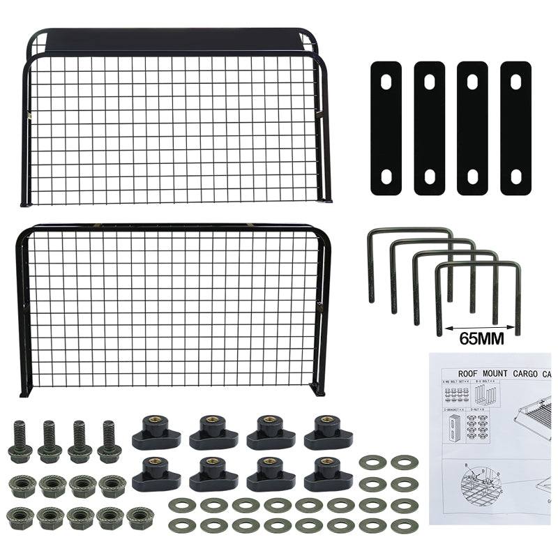 Roof rack basket universal mounted on SUV roof