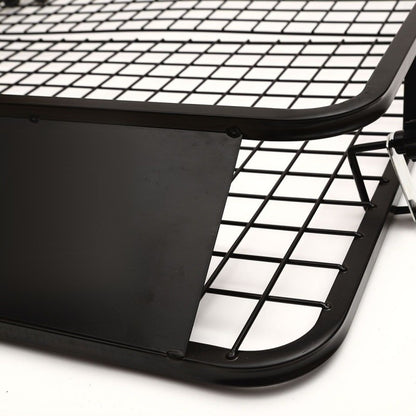 Side rails of roof rack basket universal for strapping gear
