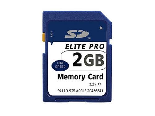 Side angle of SD Card 2GB Elite Pro highlighting slim design