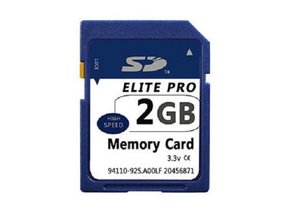 Side angle of SD Card 2GB Elite Pro highlighting slim design