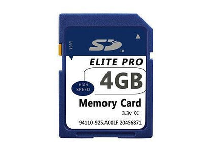Side angle of Elite Pro SD Card 4GB slim design