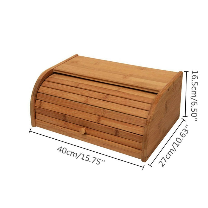 Bamboo Bread Bin Storage Box