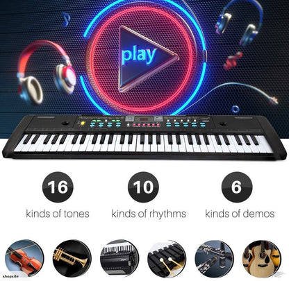 Electronic keyboard piano showing percussion sound effect buttons