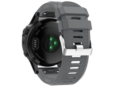 Soft silicone Garmin Fenix 5X strap with moderate flexibility