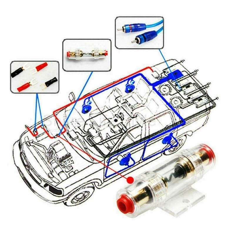Wiring kit cables arranged for easy car installation