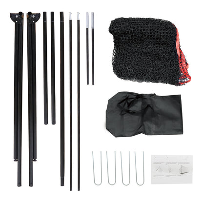 Folded golf practice net packed inside carry bag