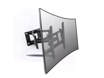 TV wall bracket extended showing full motion tilt in black