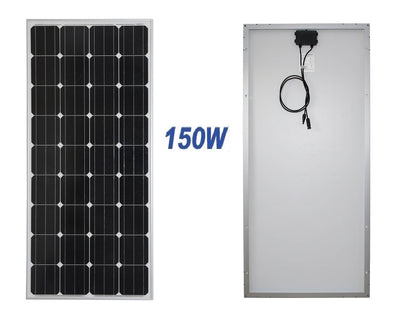 Close-up of toughened glass surface on 150W solar panel