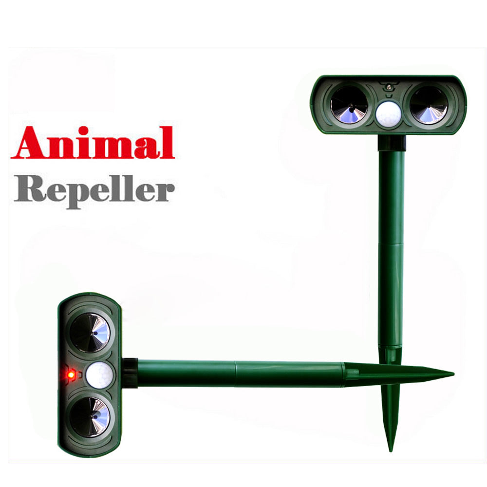 Ultrasonic Solar Powered Insect Animal Repeller PIR Dog Cat Scarer