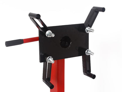 Rear swivel caster wheels for smooth operation on engine stand