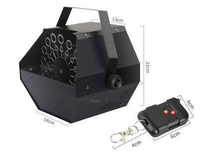 Bubble machine outdoor remote control next to the device