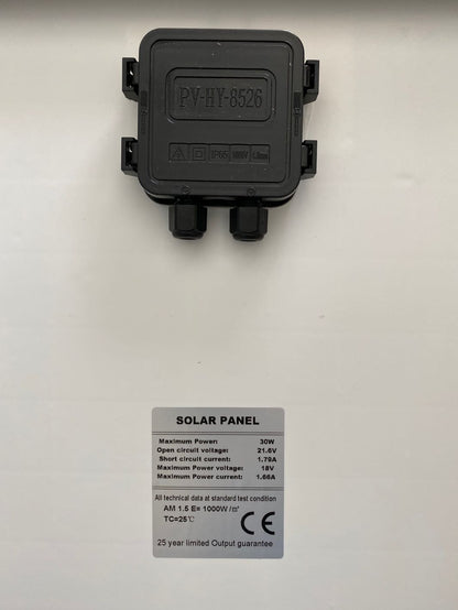 30W solar panel installed on caravan roof in New Zealand