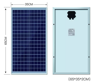 30W solar panel showing anti-reflective toughened glass