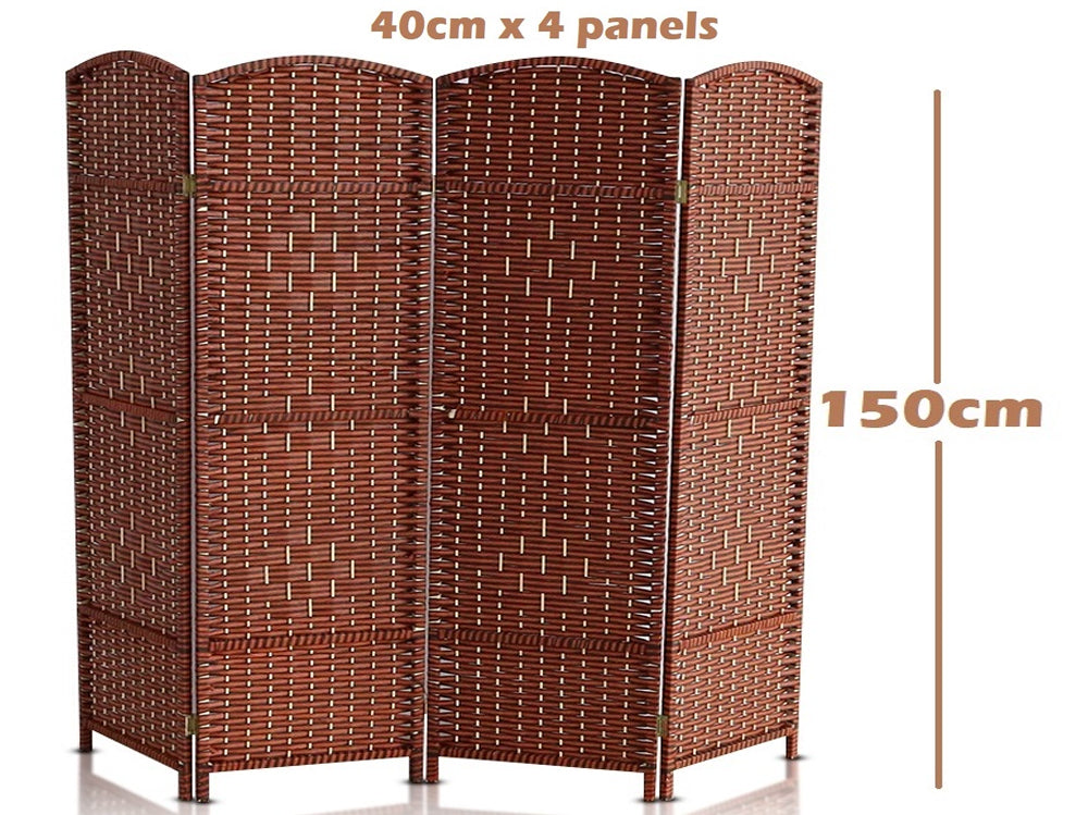 Room divider folding screen in bedroom creating privacy