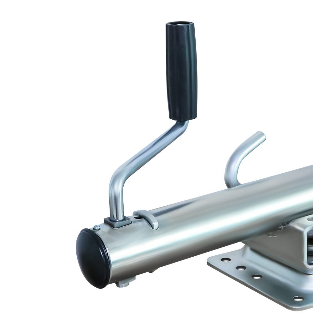 Jockey wheel crank handle for smooth height adjustment