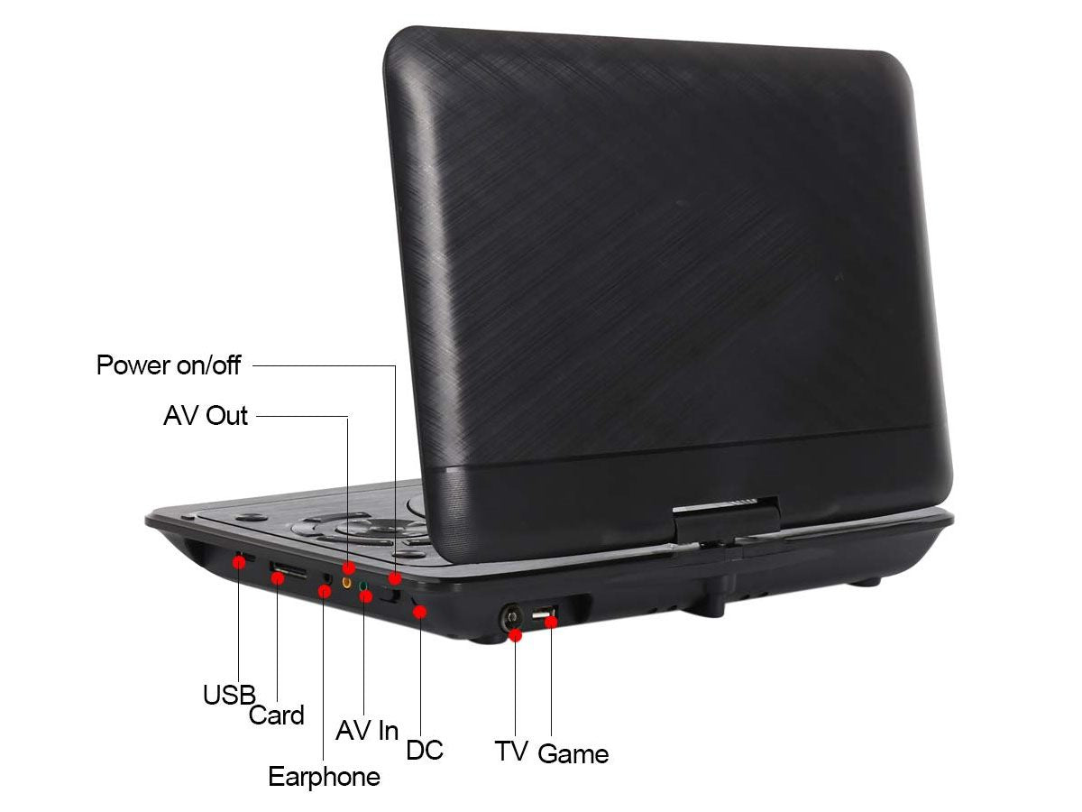 Portable DVD player playing DVD with clear 800 by 480 resolution