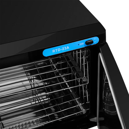 Close-up of UV lamp inside 23L towel warmer sterilizer