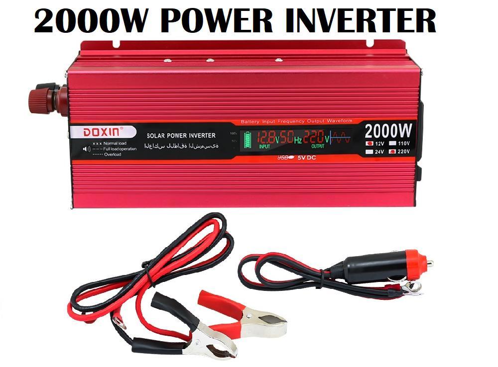 Side angle showing cooling fan on power inverter 2000W 12V