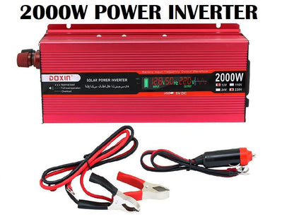 Side angle showing cooling fan on power inverter 2000W 12V