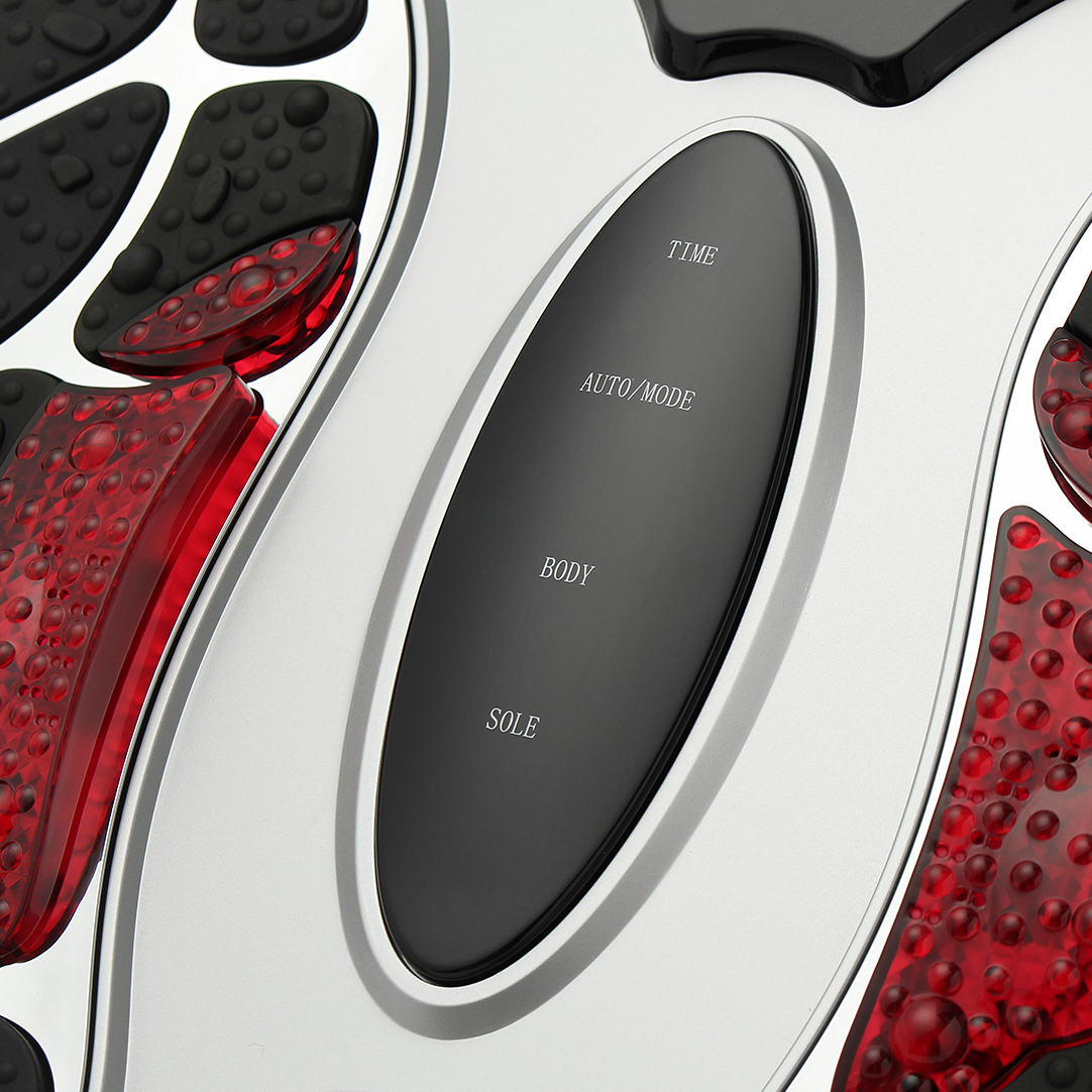 Close up of infrared therapy area on electromagnetic foot massager