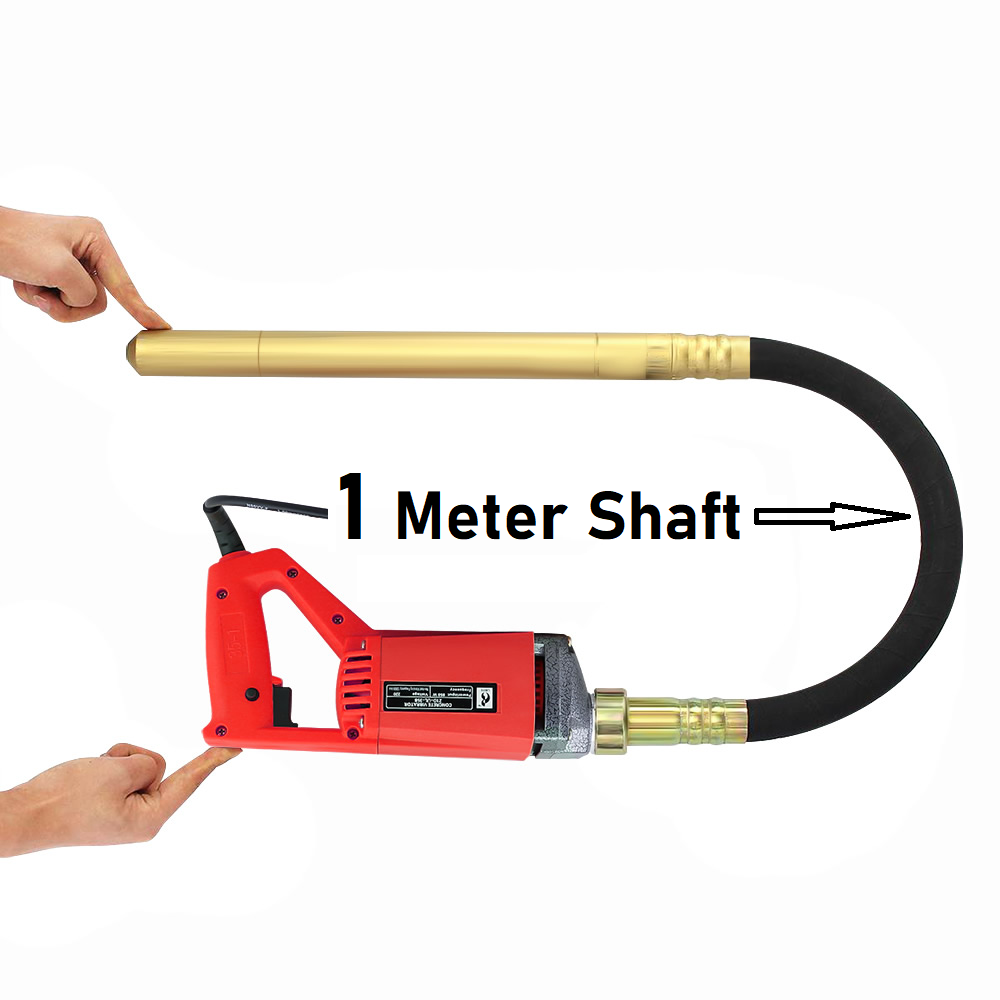 Close-up of 850W motor on electric concrete cement mixer