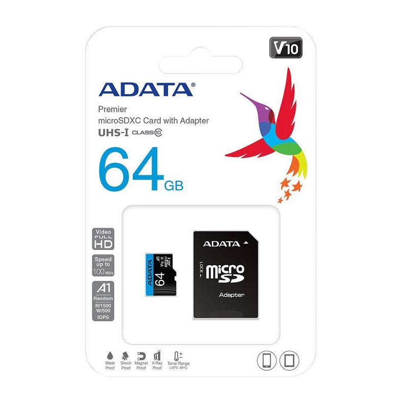 Micro SD Card 64GB with packaging for retail display