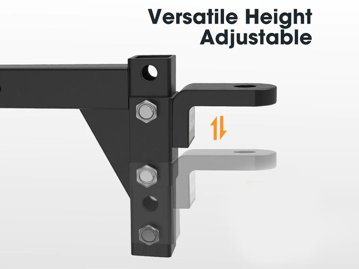 Trailer tow hitch ball mount with included pin clips and nuts displayed