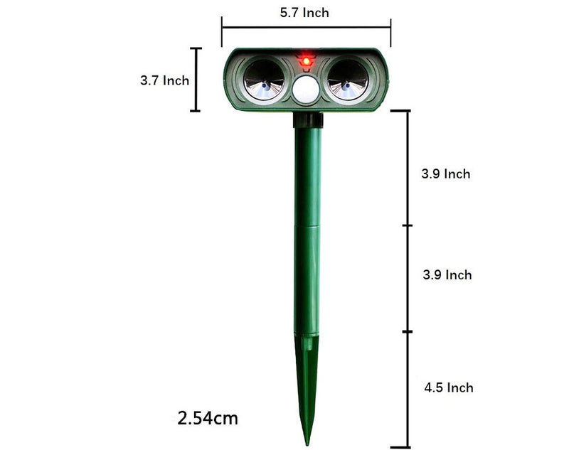 Ultrasonic Solar Powered Insect Animal Repeller PIR Dog Cat Scarer