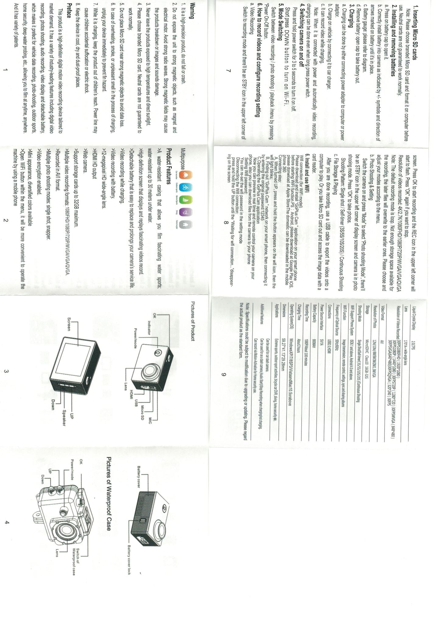 Sports action camera capturing 4K video in outdoor setting