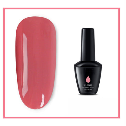 Gel nail polish bottle with label showing 15ml capacity