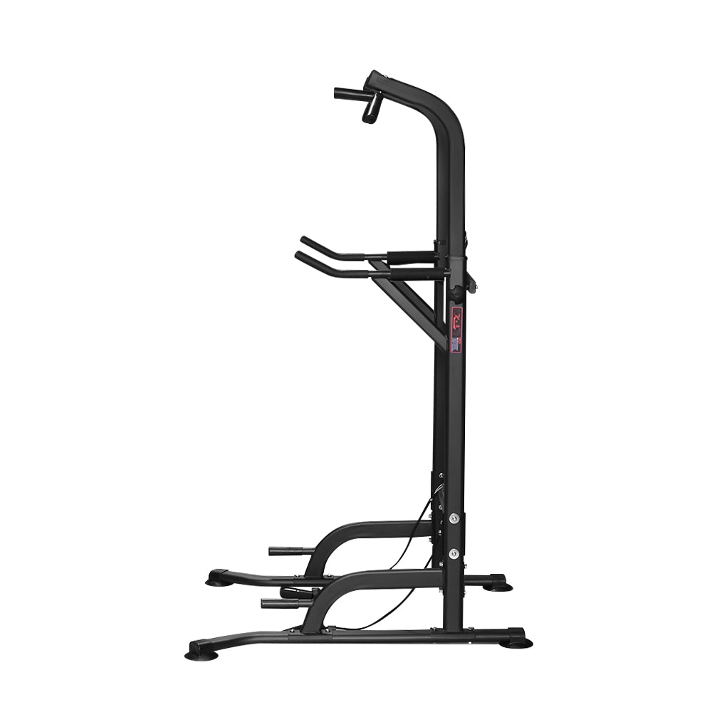 Power Tower pull up bar height adjustment levels displayed