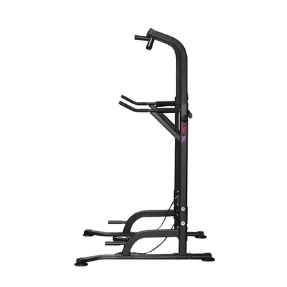 Power Tower pull up bar height adjustment levels displayed